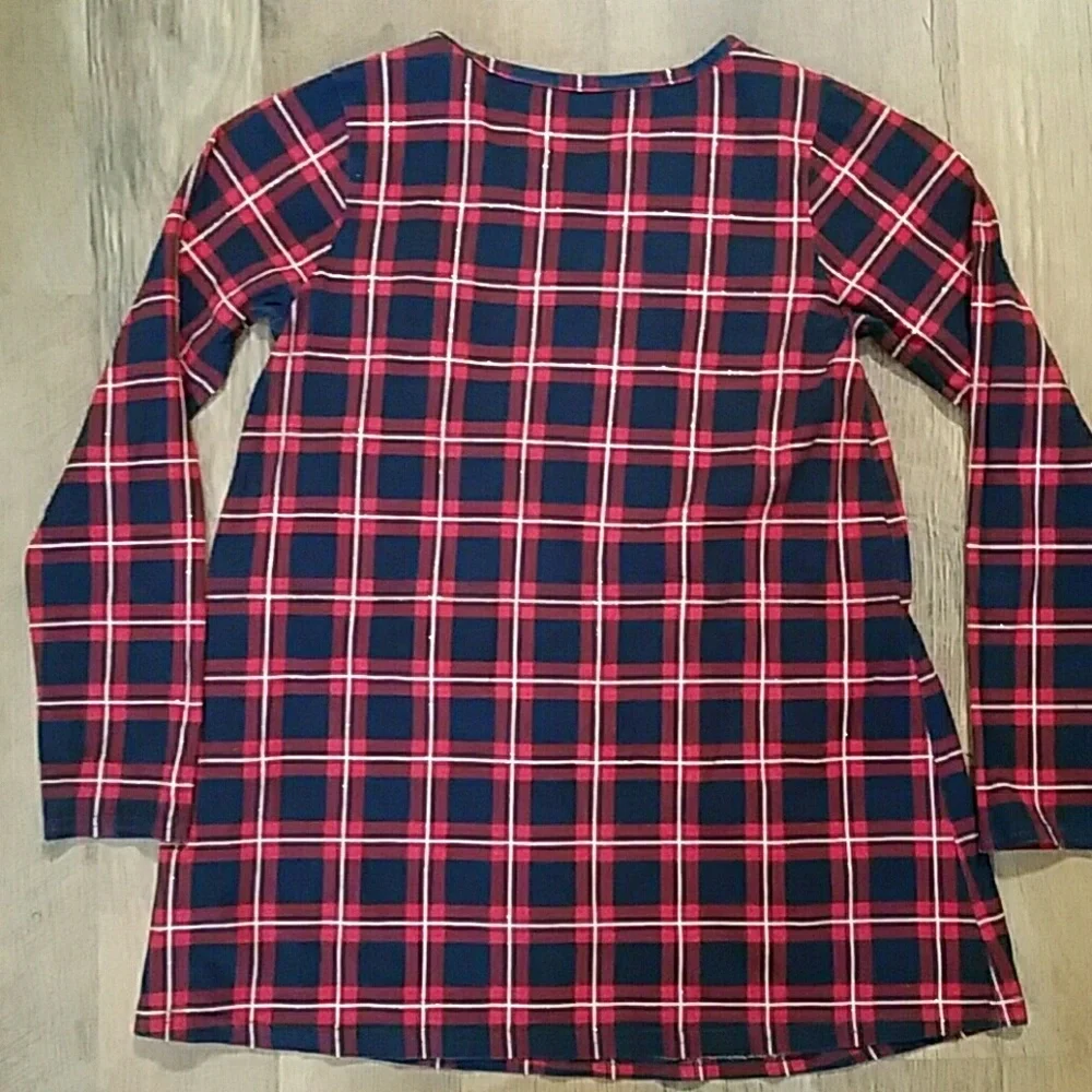 OshKosh‎ Girls Navy and Red Plaid Tunic Size 7